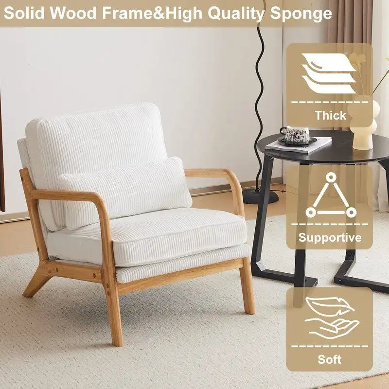 2-pc Upholstered Linen Blend Accent Chair
