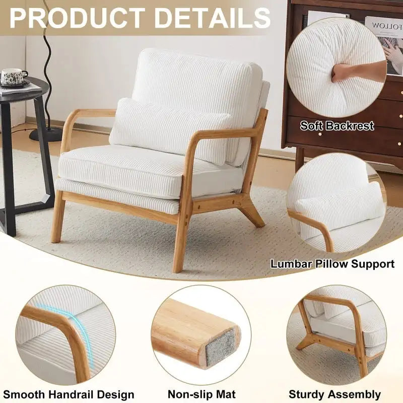 2-pc Upholstered Linen Blend Accent Chair