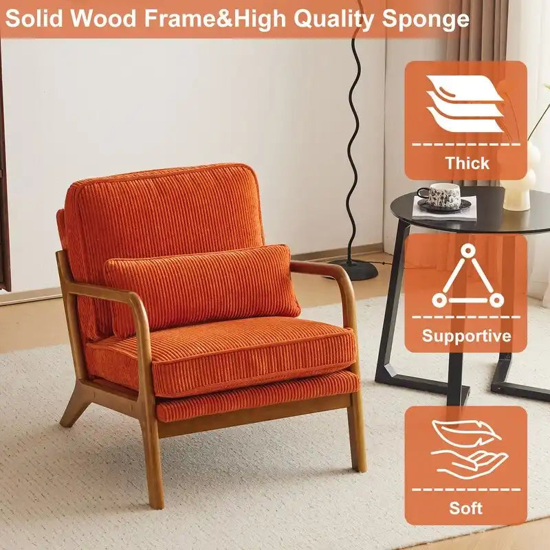 2-pc Upholstered Linen Blend Accent Chair