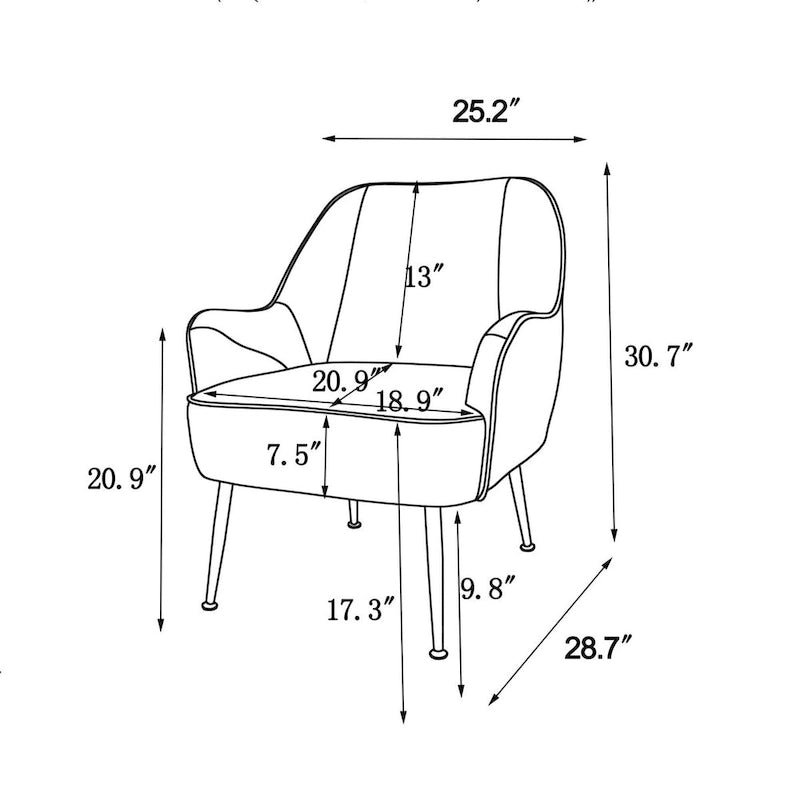 Moderne fauteuil in midcenturystijl voor de woonkamer of slaapkamer