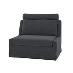 Anne 45 W Modern Slipcovered Chair with Ottoman by HULALA HOME