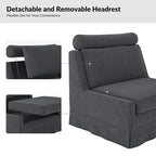 Anne 45 W Modern Slipcovered Chair with Ottoman by HULALA HOME