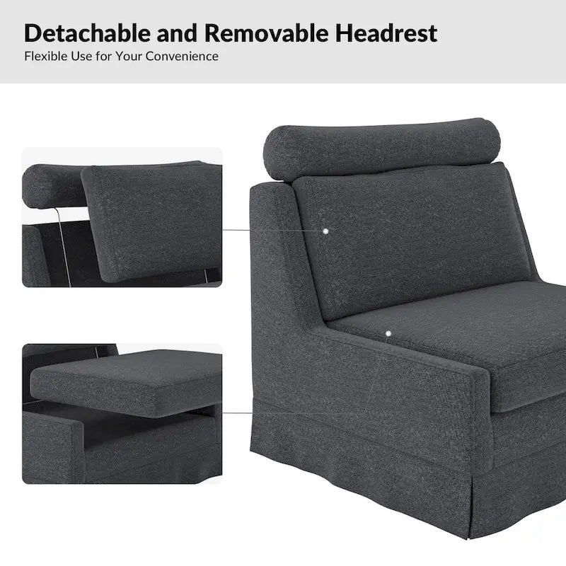 Anne 45 W Modern Slipcovered Chair with Ottoman by HULALA HOME