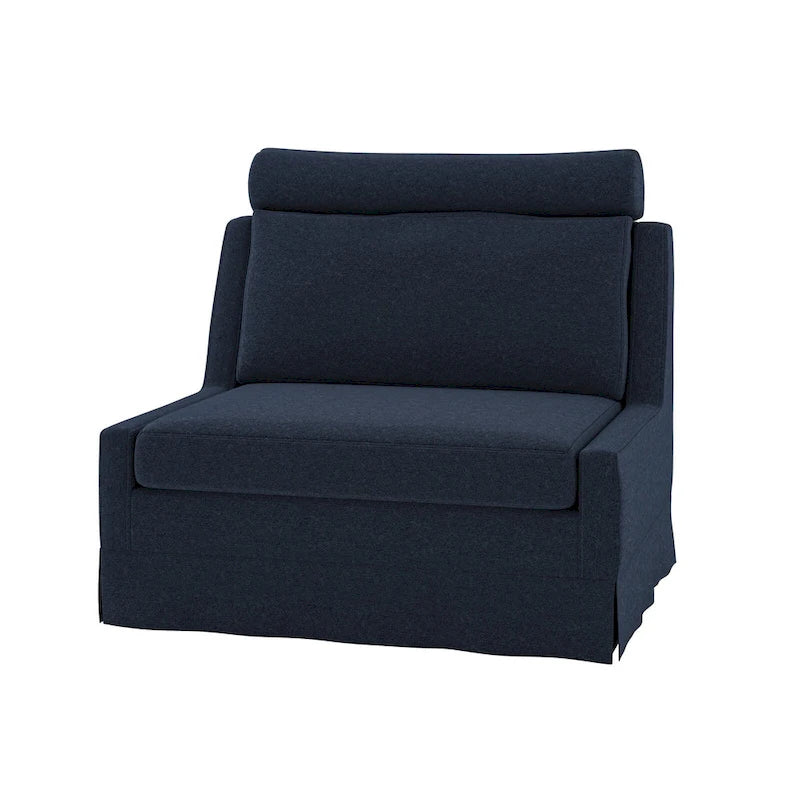 Anne 45 W Modern Slipcovered Chair with Ottoman by HULALA HOME