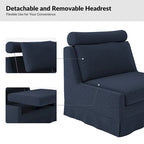Anne 45 W Modern Slipcovered Chair with Ottoman by HULALA HOME