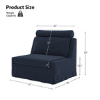 Anne 45 W Modern Slipcovered Chair with Ottoman by HULALA HOME