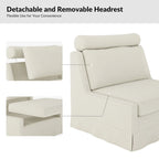 Anne 45 W Modern Slipcovered Chair with Ottoman by HULALA HOME