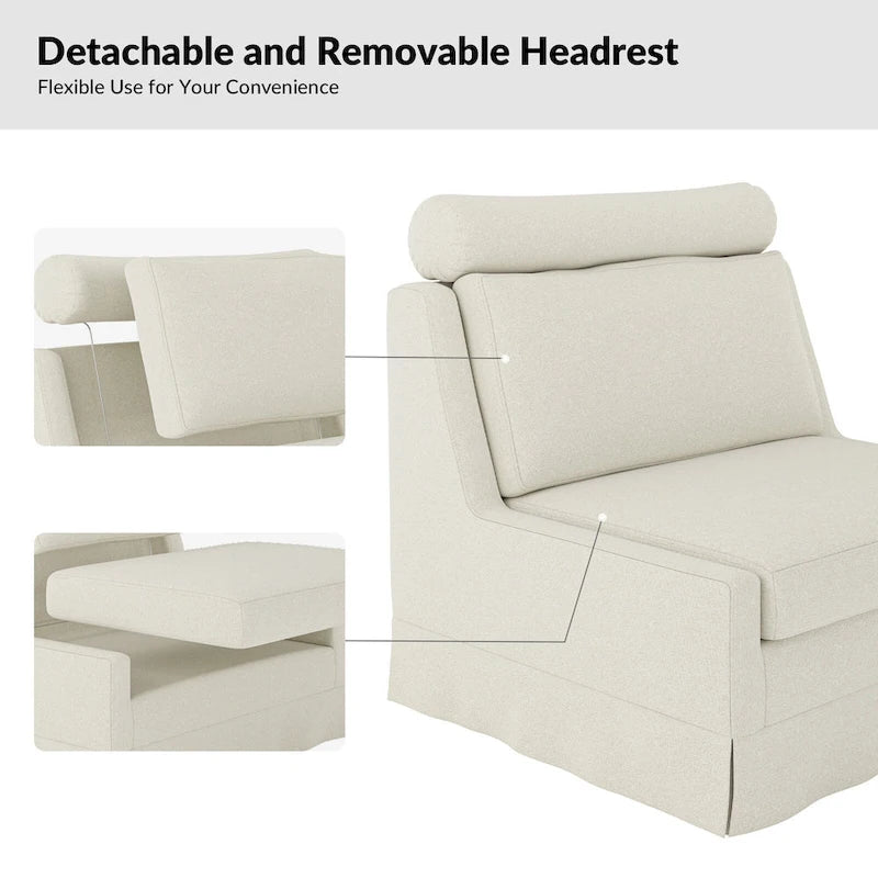 Anne 45 W Modern Slipcovered Chair with Ottoman by HULALA HOME