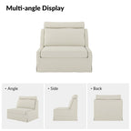 Anne 45 W Modern Slipcovered Chair with Ottoman by HULALA HOME