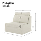 Anne 45 W Modern Slipcovered Chair with Ottoman by HULALA HOME