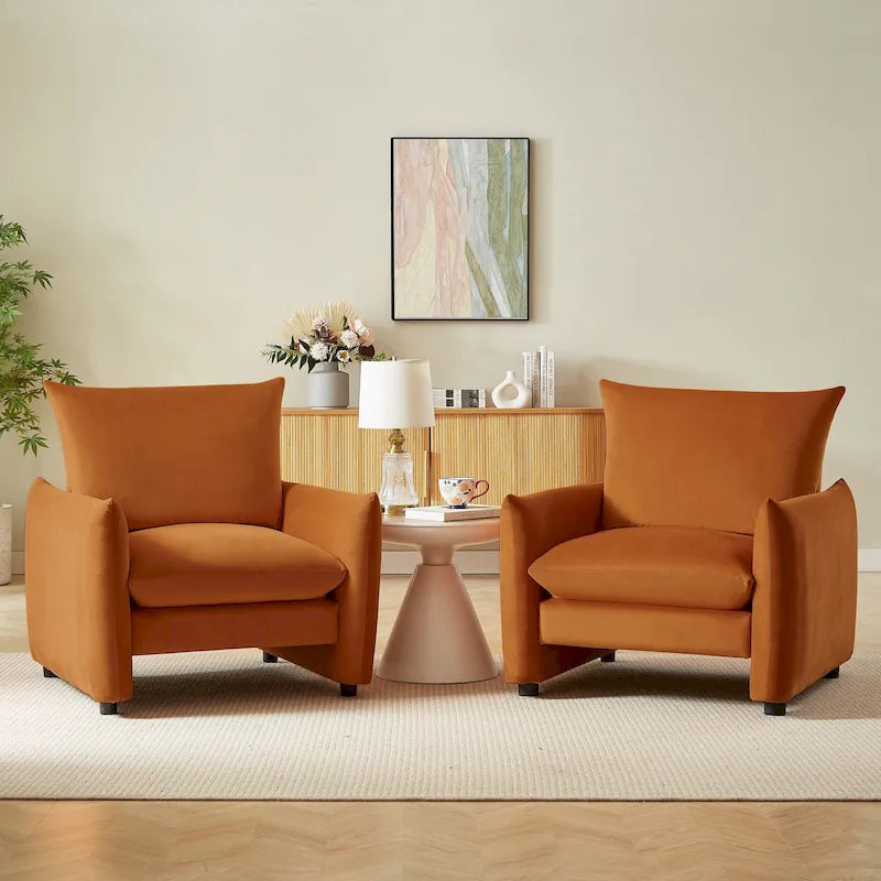 Lilian sillón moderno de 33 pulgadas de ancho, silla decorativa, sofá y sillón de descanso (juego de 2)