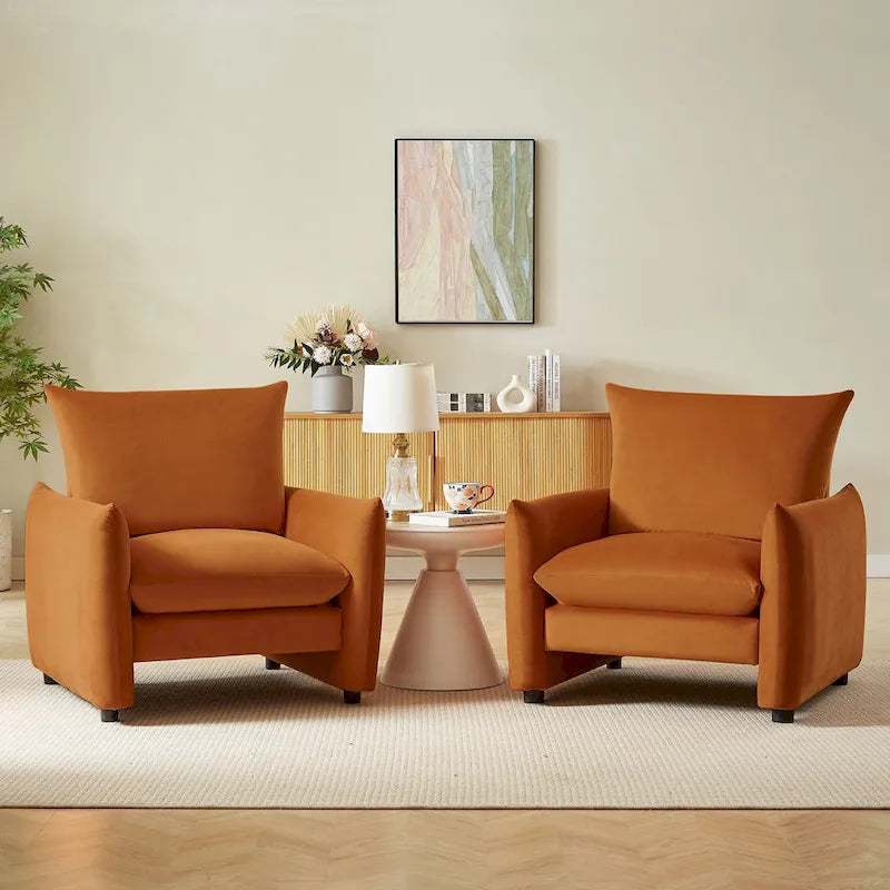 Lilian 33inW Modern Armchair Accent Chair Sofa Lounge Chair(Set of 2)
