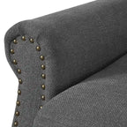 COZYMAN Modern Solid Wood Armchair Upholstered Fabric/Faux Leather Accent Chair for Living Room