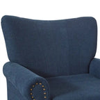 COZYMAN Modern Solid Wood Armchair Upholstered Fabric/Faux Leather Accent Chair for Living Room