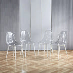 Esszimmerstuhl, 4er-Set, Metallbeine, Kunststoffsitz für das Wohnzimmer