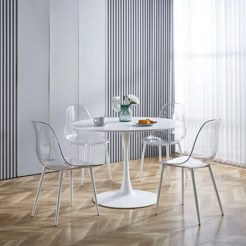 Esszimmerstuhl, 4er-Set, Metallbeine, Kunststoffsitz für das Wohnzimmer