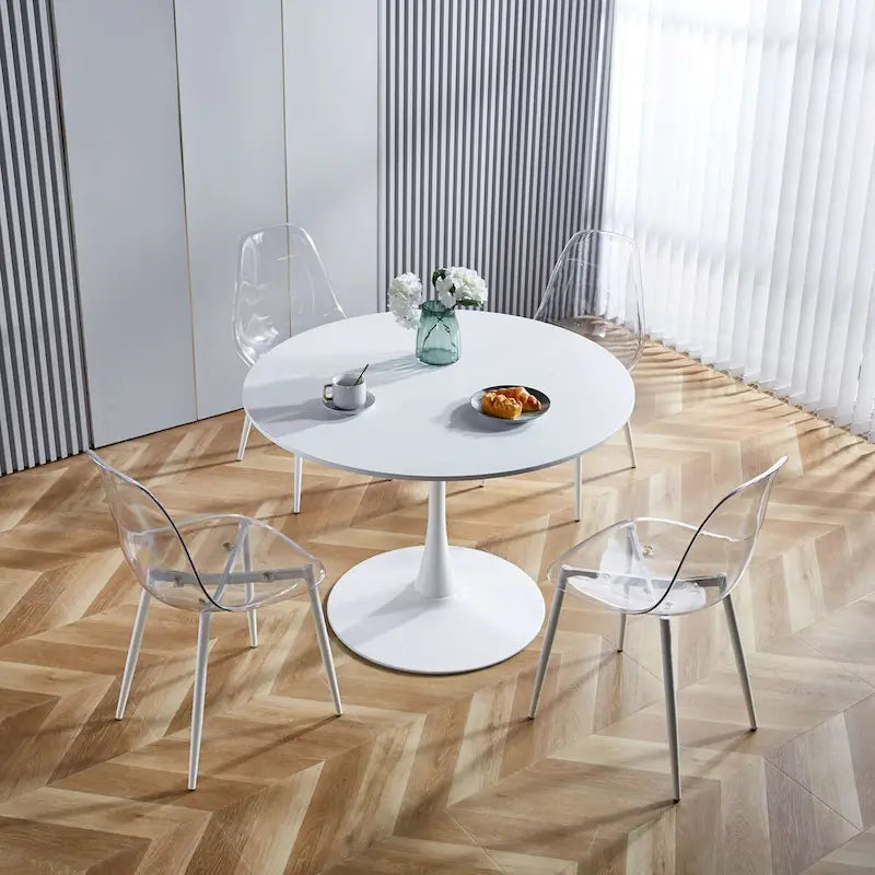 Esszimmerstuhl, 4er-Set, Metallbeine, Kunststoffsitz für das Wohnzimmer