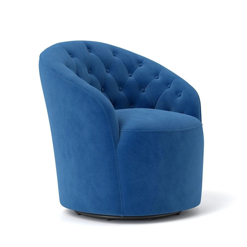 SEYNAR moderne met fluweel beklede draaibare kuipstoel van 360 graden met gecapitonneerde rugleuning, set van 2