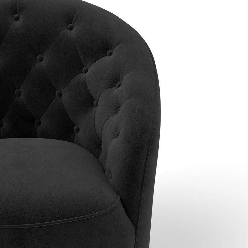 SEYNAR moderne met fluweel beklede draaibare kuipstoel van 360 graden met gecapitonneerde rugleuning, set van 2