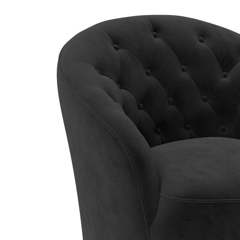 SEYNAR moderne met fluweel beklede draaibare kuipstoel van 360 graden met gecapitonneerde rugleuning, set van 2