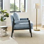 Roundhill Furniture Kelly Mid-Century-Modern-Akzentsessel aus Chenille mit Polsterung und Armlehnen
