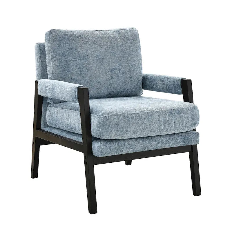 Roundhill Furniture Kelly Mid-Century-Modern-Akzentsessel aus Chenille mit Polsterung und Armlehnen