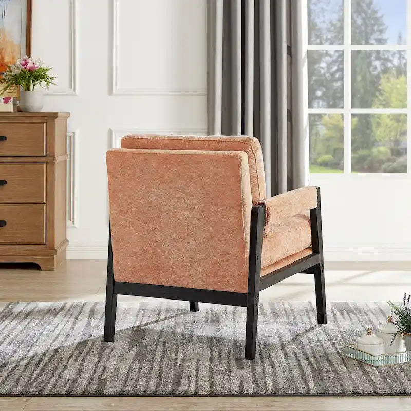 Roundhill Furniture Kelly Mid-Century-Modern-Akzentsessel aus Chenille mit Polsterung und Armlehnen
