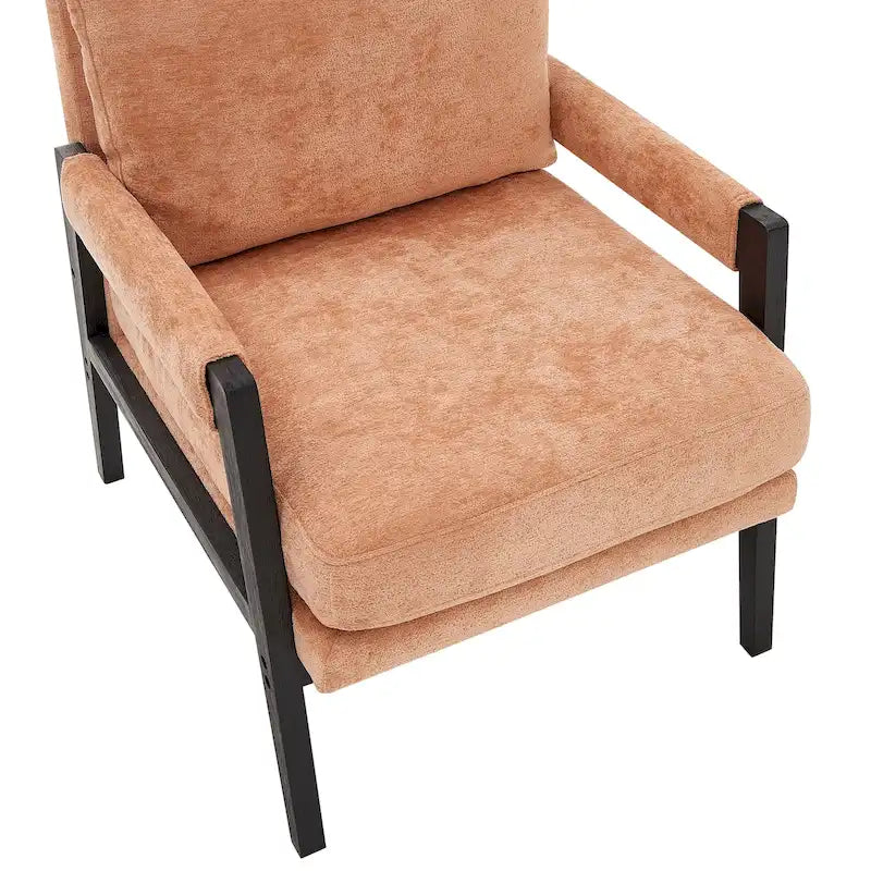 Roundhill Furniture Kelly Mid-Century-Modern-Akzentsessel aus Chenille mit Polsterung und Armlehnen