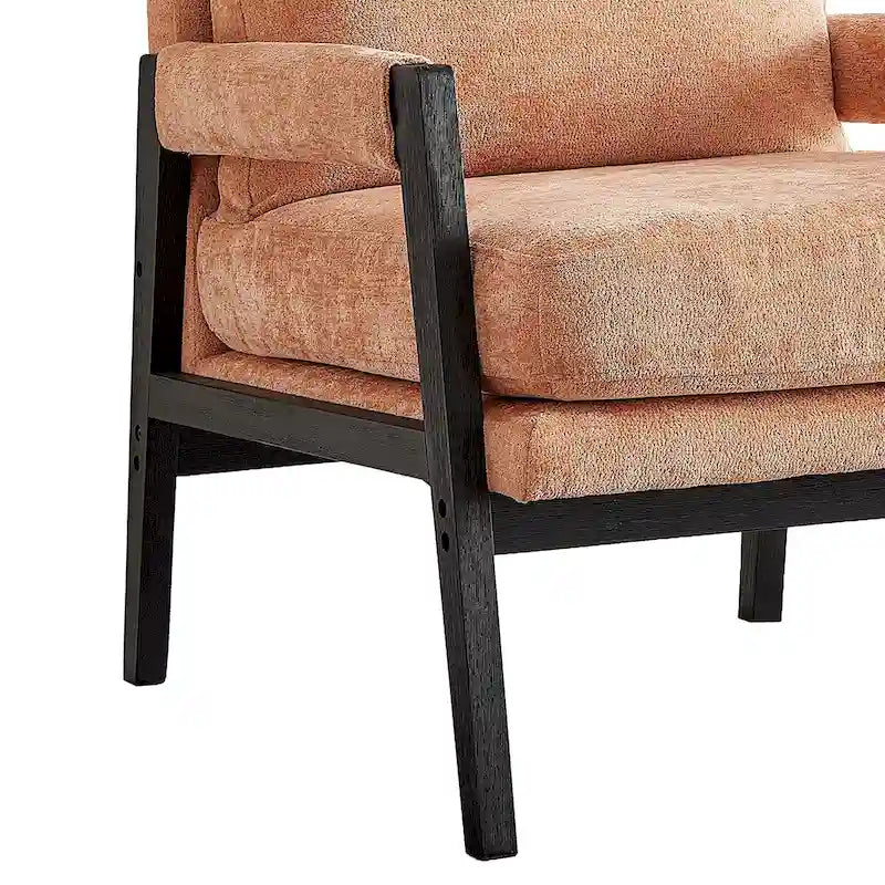 Roundhill Furniture Kelly Mid-Century-Modern-Akzentsessel aus Chenille mit Polsterung und Armlehnen