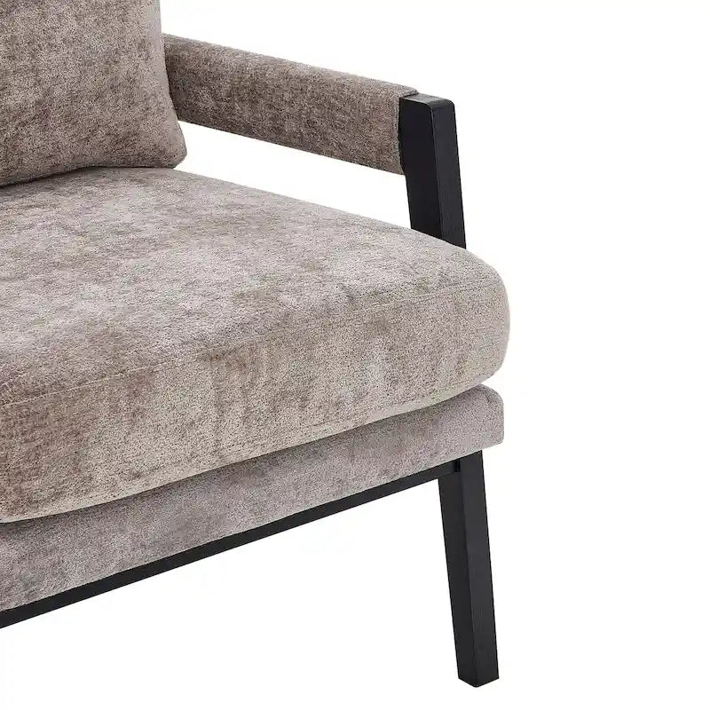 Roundhill Furniture Kelly Mid-Century-Modern-Akzentsessel aus Chenille mit Polsterung und Armlehnen