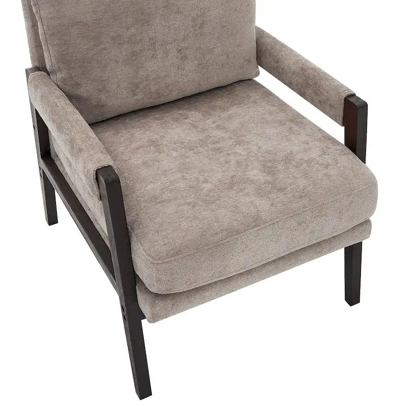 Roundhill Furniture Kelly Mid-Century-Modern-Akzentsessel aus Chenille mit Polsterung und Armlehnen