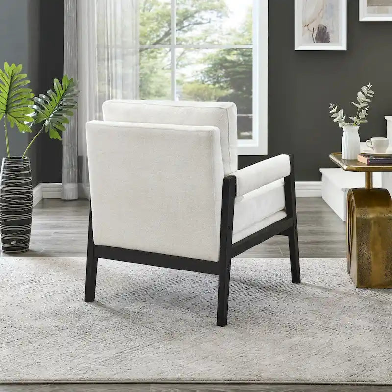 Roundhill Furniture Kelly Mid-Century-Modern-Akzentsessel aus Chenille mit Polsterung und Armlehnen