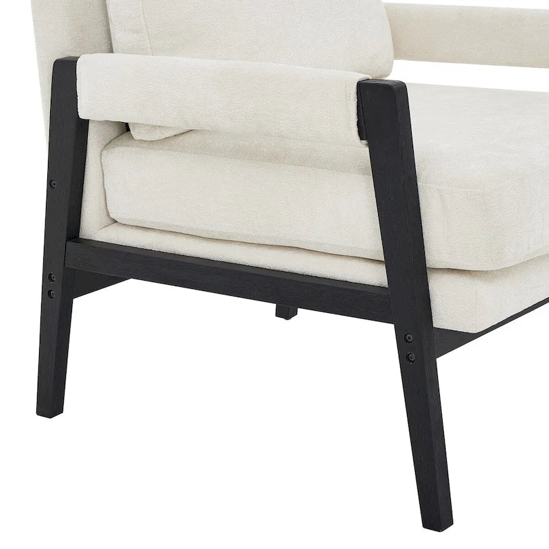 Roundhill Furniture Kelly Mid-Century-Modern-Akzentsessel aus Chenille mit Polsterung und Armlehnen
