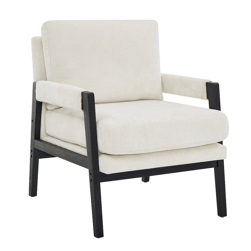 Roundhill Furniture Kelly Mid-Century-Modern-Akzentsessel aus Chenille mit Polsterung und Armlehnen