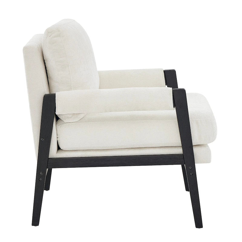 Roundhill Furniture Kelly Mid-Century-Modern-Akzentsessel aus Chenille mit Polsterung und Armlehnen