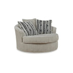 Signature Design by Ashley Calnita Kahverengi/Gri Büyük Boy Döner Vurgulu Sandalye - 56W x 55D x 36H