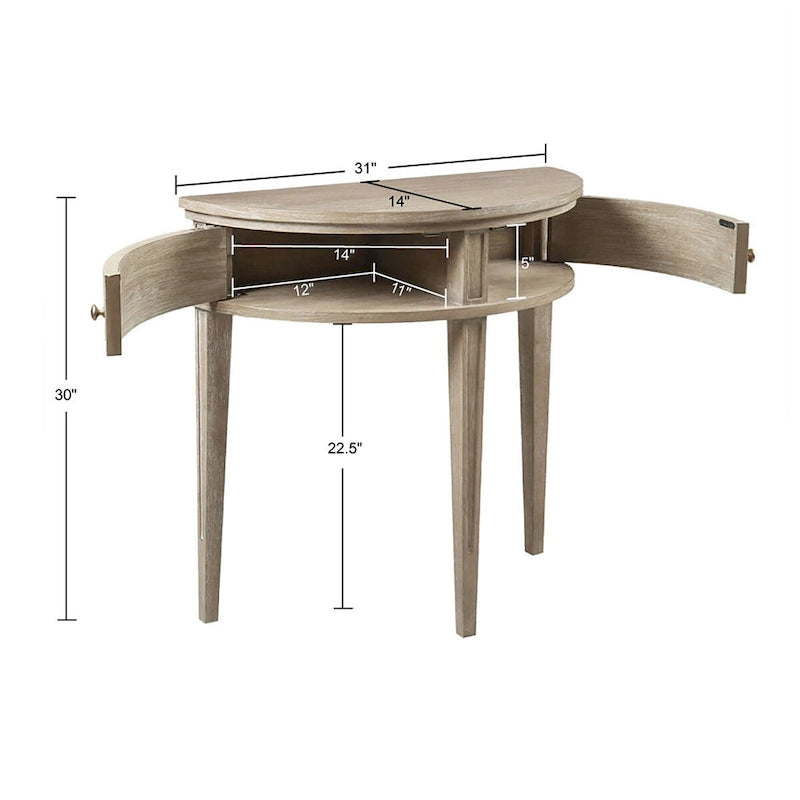 Solid Wood Storage Console Table with Antique Finish