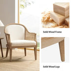 Danilo Farmhouse Rattan Solid Wood Armchair with Solid Wood Legs by HULALA HOME