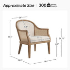 Danilo Farmhouse Rattan Solid Wood Armchair with Solid Wood Legs by HULALA HOME