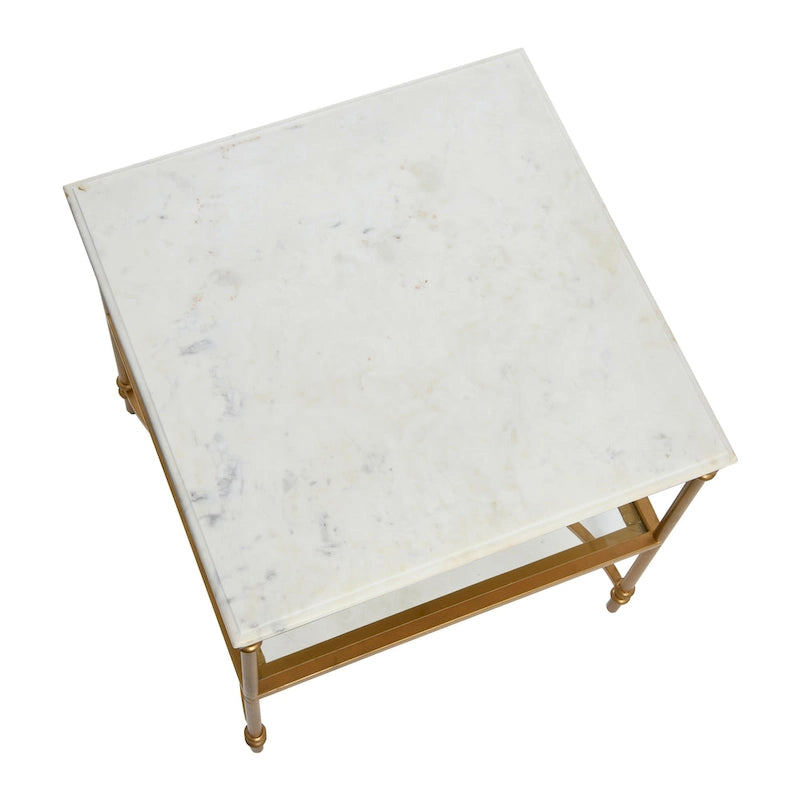 Marble and Metal End Table
