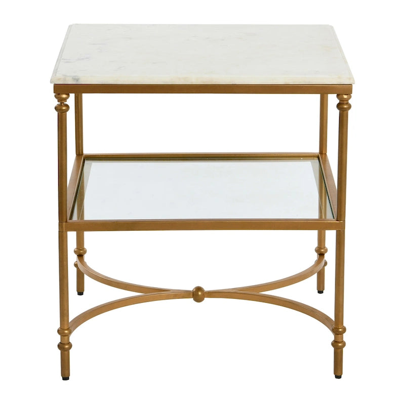 Marble and Metal End Table