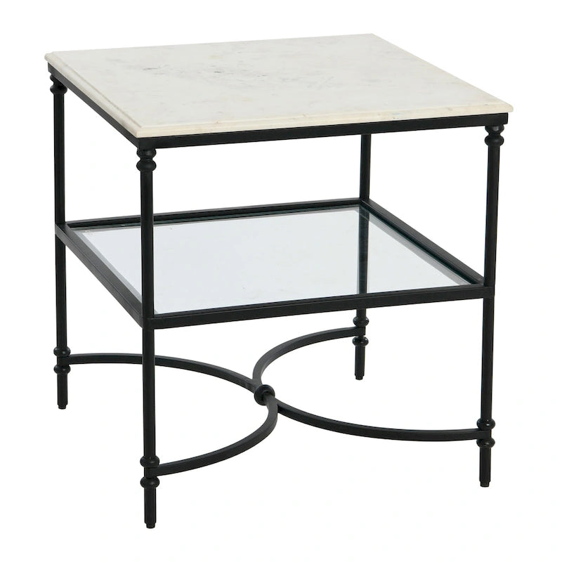 Marble and Metal End Table