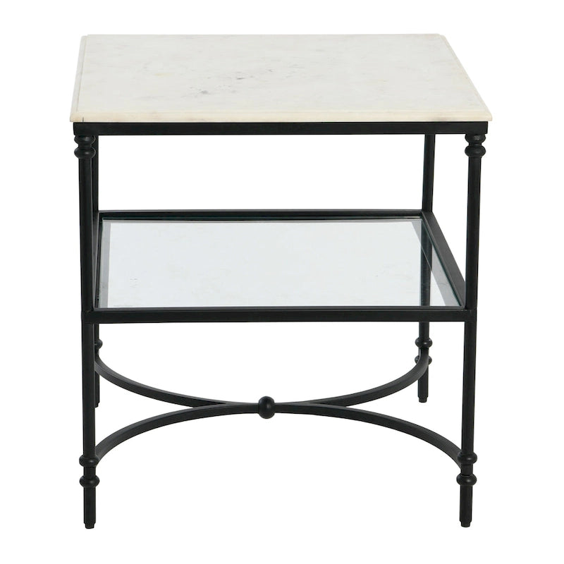 Marble and Metal End Table