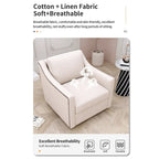 360 Degree Swivel Armchair Cotton Linen Skin-friendly Fabric Ergonomic Design
