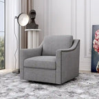 360 Degree Swivel Armchair Cotton Linen Skin-friendly Fabric Ergonomic Design
