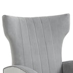 Velvet Stripe Wingback Accent Chair with Metal Legs for Living Room