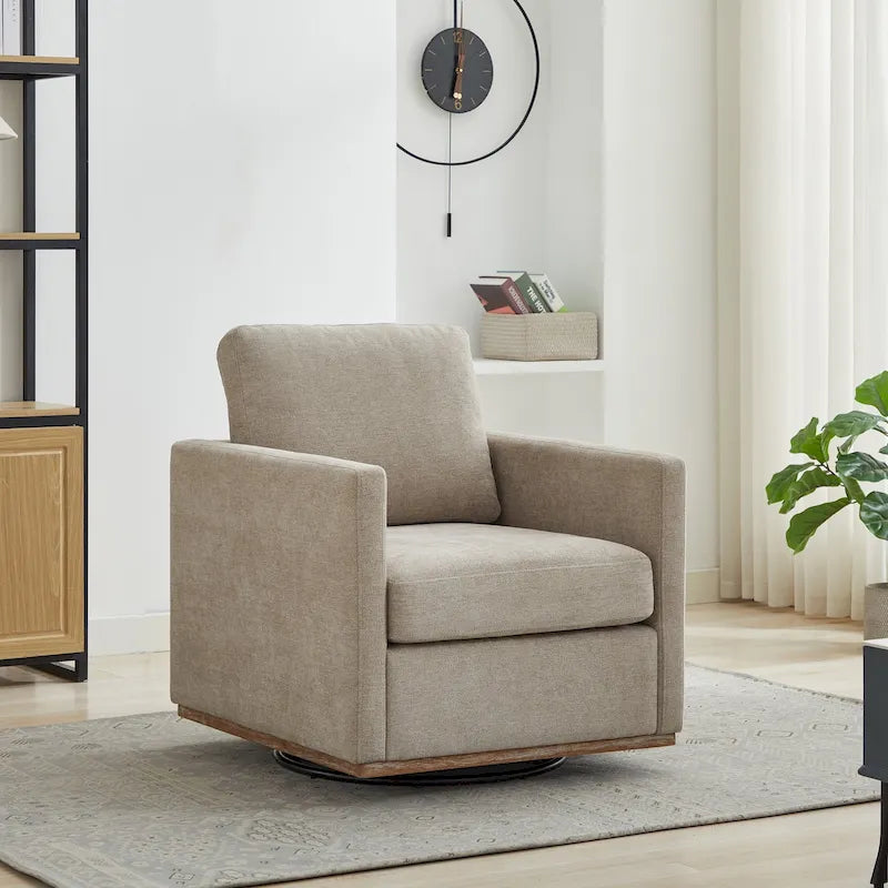 Sillón decorativo moderno giratorio de chenilla, juego de 1