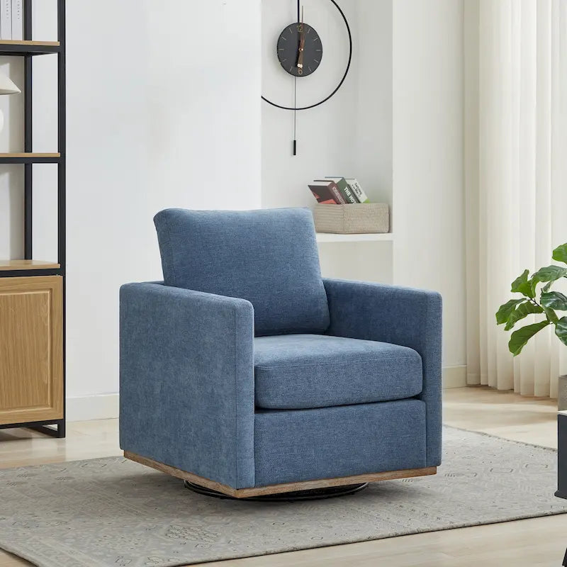 Sillón decorativo moderno giratorio de chenilla, juego de 1