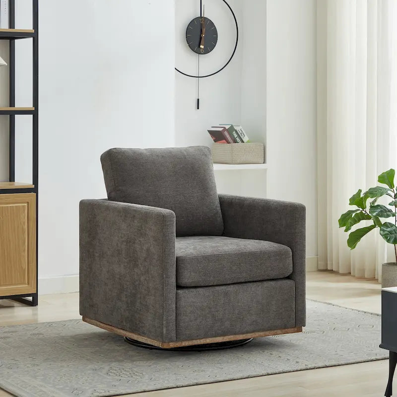 Sillón decorativo moderno giratorio de chenilla, juego de 1