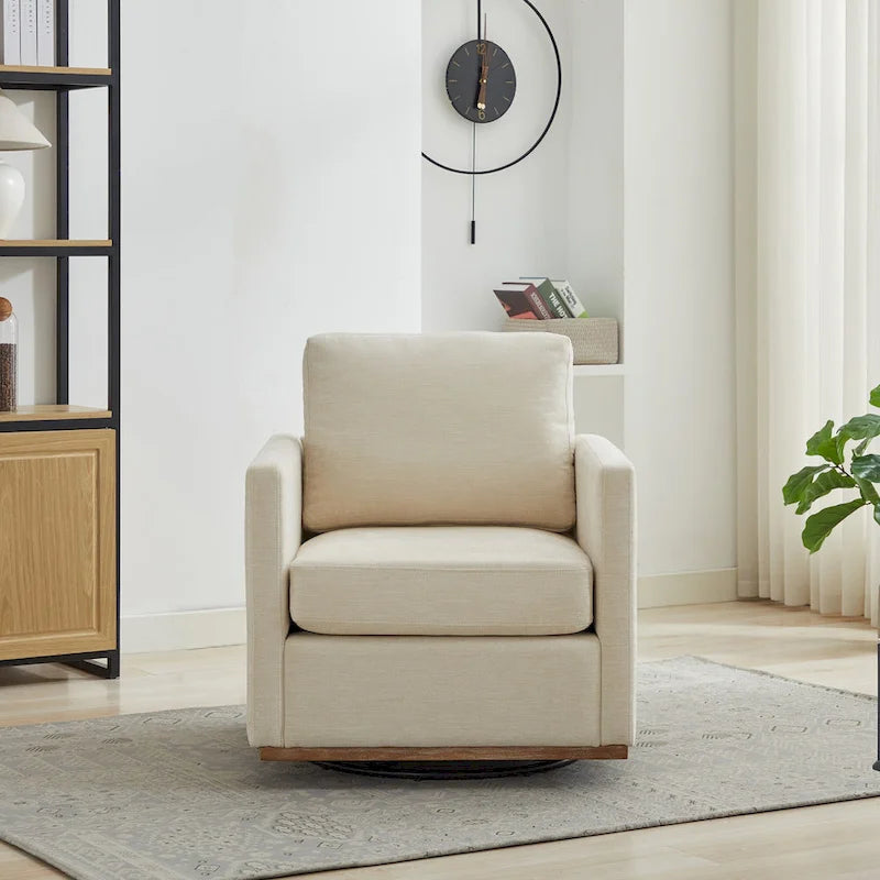 Modern Chenille Swivel Accent Chair, Set of 1